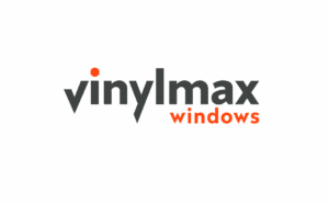 Logo for Vinylmax Windows with distinct orange and gray text.