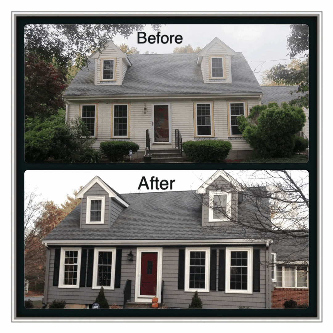 Renovated house with new paint color