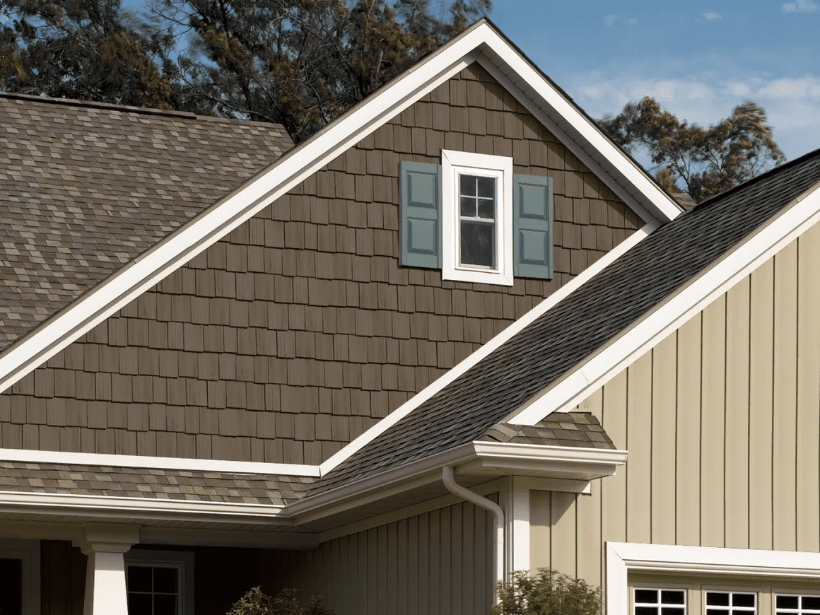 Roofline featuring shingles and window